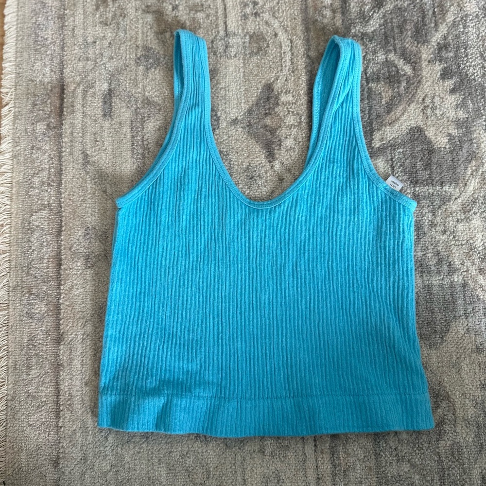 Urban Outfitters Teal Ribbed Tank Top
